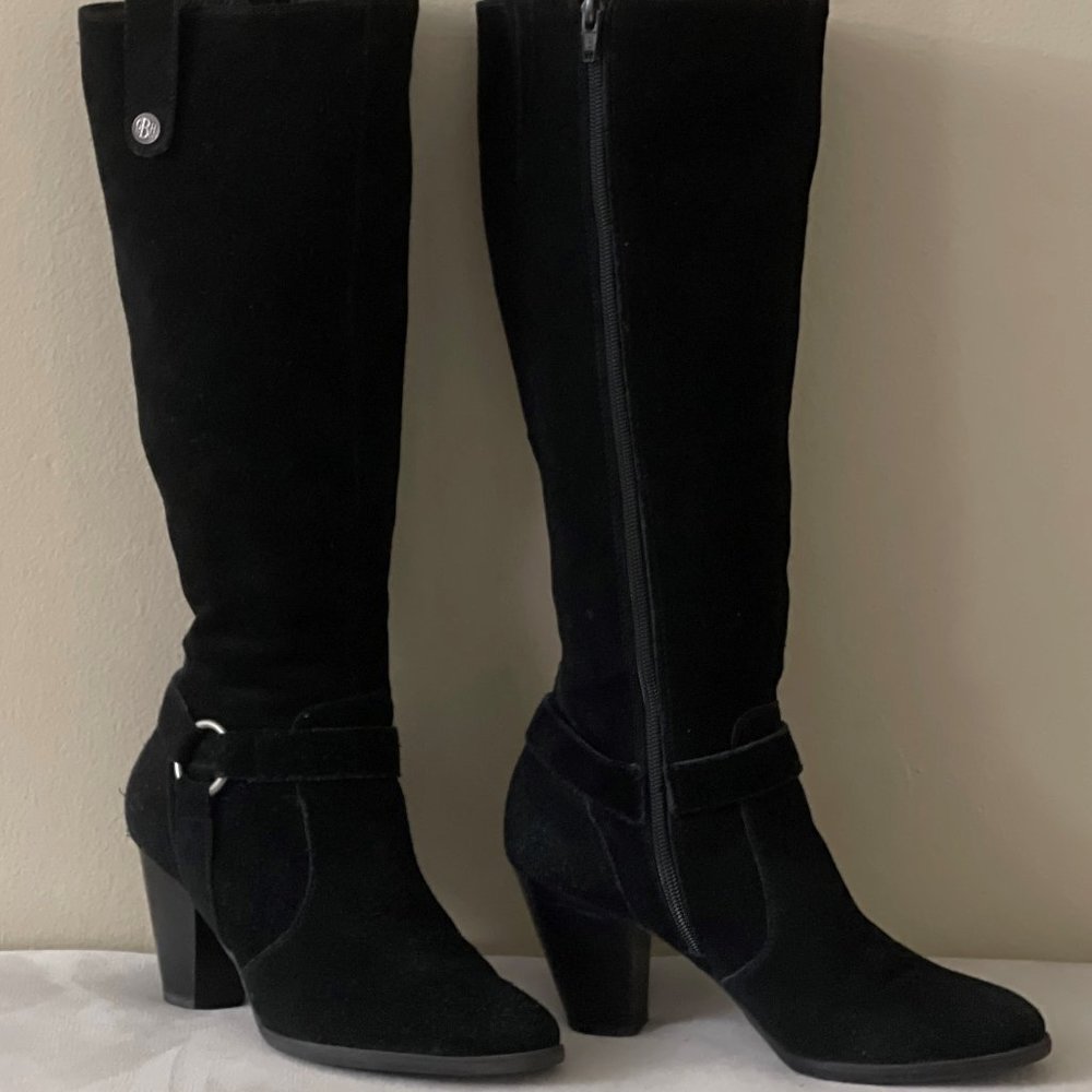 G. H. Bass & Co Women's Heeled Knee-High Boots, Zipper Chunky Heel Boots.